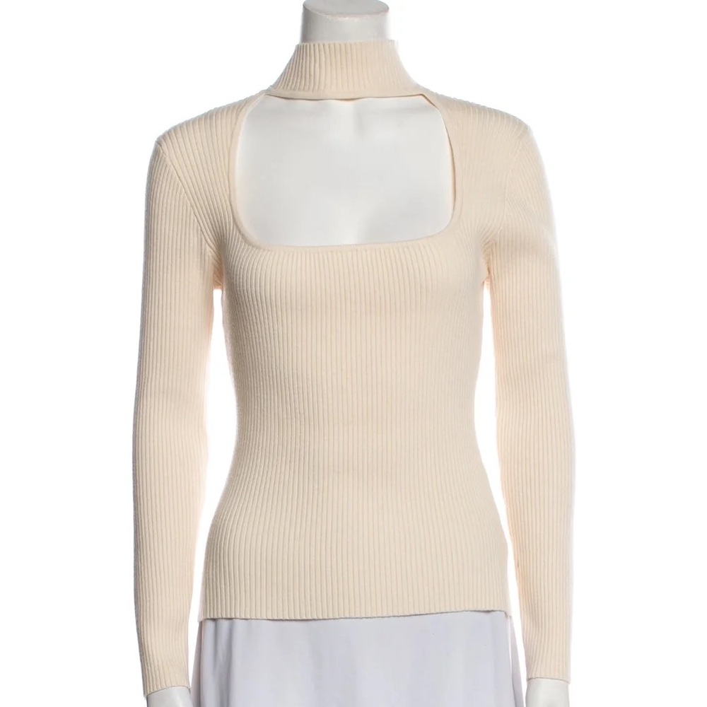 JONATHAN SIMKHAI long sleeve cutout rib knit